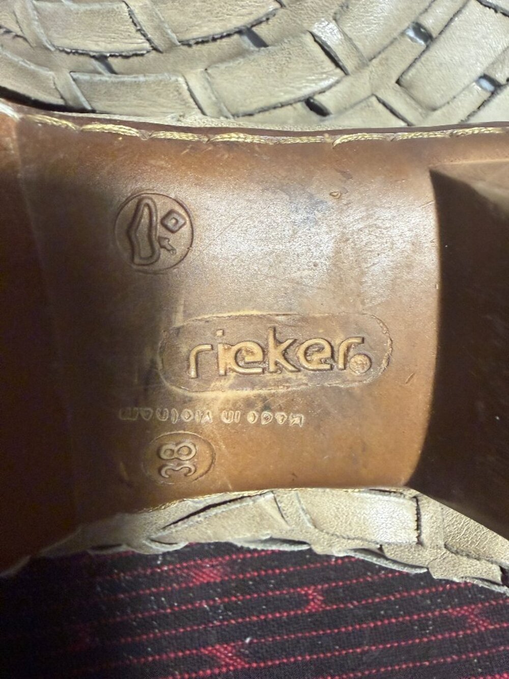 Reiker Tan woven slingback shoes size 38/7